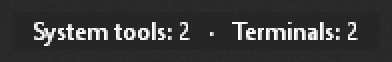 The readout on the taskbar: Browsers: 1, then a separator, then Editors: 1